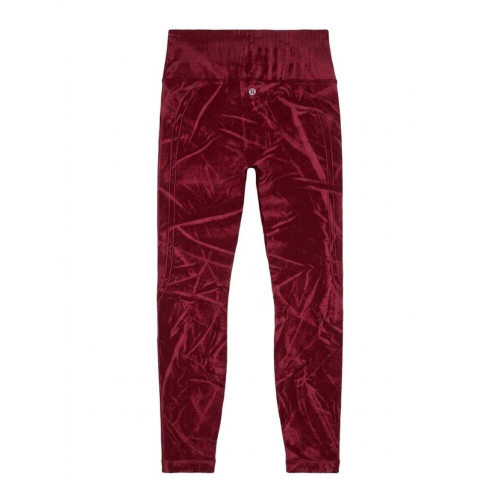 Lululemon Wunder Under High Rise Tight 4 Red Burgundy Diamond Dye Leggings Sz 4